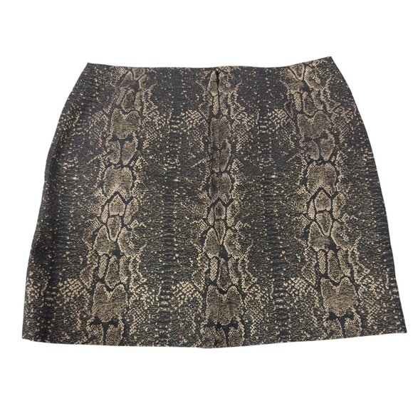 GIANNI BINI Snake Print Metallic Cotton-Blend Pencil Skirt Zip Closure Womens 12 - Picture 9 of 11